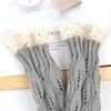 Lace Arm Sleeves Slouchy Y2K Warm Knit Gloves for Women Girl Casual Hand Warmers