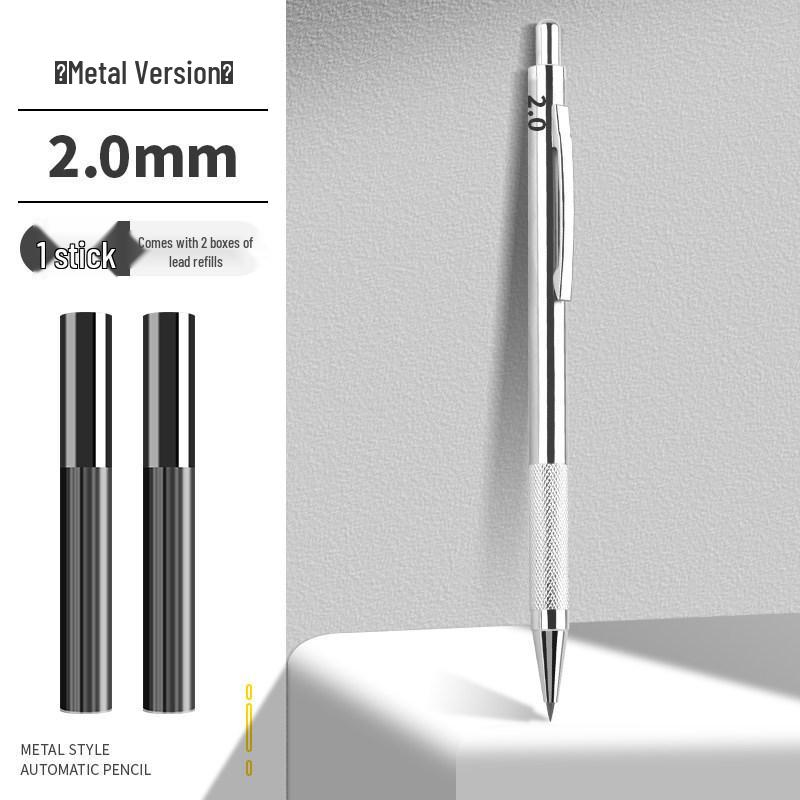 

2.0 Metal Mechanical Pencil, Low Center of Gravity, No Sharpening Needed, Ideal for Drawing