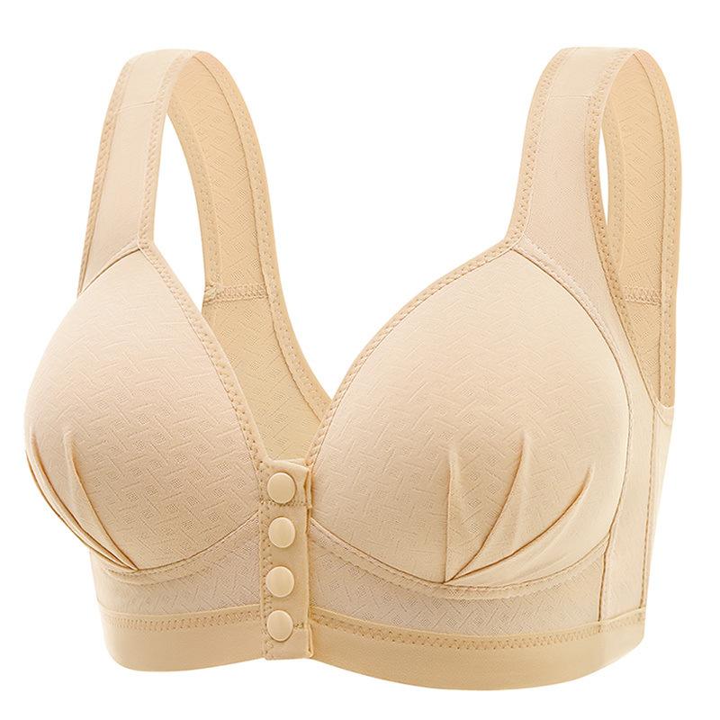 Women Front Closure Bra Lightweight Wireless Push Up Vest Style Skin Friendly Comfortable Side Smoothing Supportive Everyday Underwear