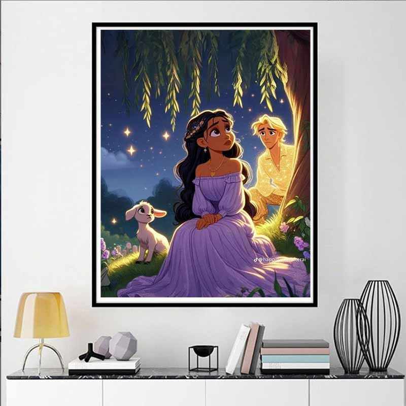 Disney 5D DIY Diamond Painting: Mirabeaus Magical House Cartoon Full Diamond Mosaic Art Wall Decoration Set