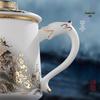 Chaxun Mutton Fat Jade Ceramic Tea Separation Office Mug