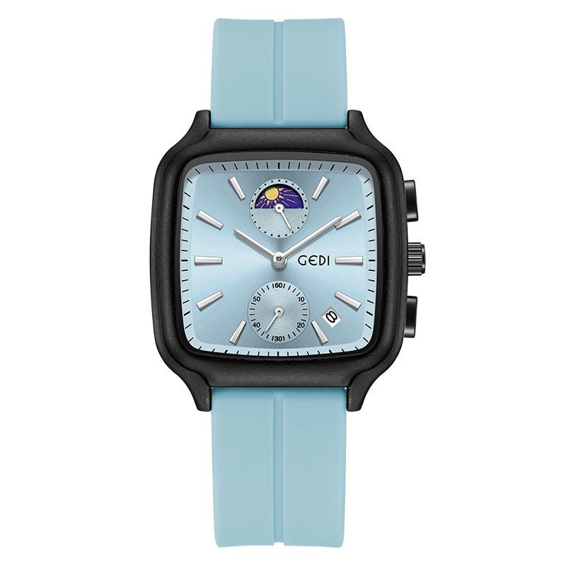 

Silicone Casual Watch For Women Waterproof Quartz Calendar With Magnetic Clasp Blue