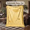 Golden Spiral Theme Throw Blanket Custom Name Text Personalized Blanket Soft Cozy Blanket for Home Sofa Bed
