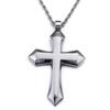 Heavy Big Shiny Golden Cross Pendant Men's Necklace Stainless Steel Punk Trend Jewelry Chunky Metal Cross Charm Gift