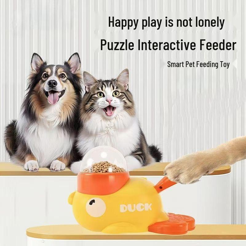 Little Yellow Duck Freeze-Dried Pet Puzzle: Cat Toy, Slow Feed Dog Bowl, Anti-Demolition Trainer.