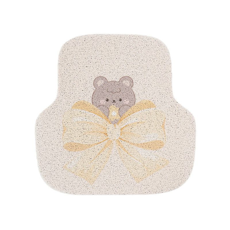 

Cartoon Car Foot Mat Thickened Wire Loop Non Slip Abrasion Resistant Automotive Anti-Dirty Pad Cute Bear General Car Foot Mat Big Bow Bear Foot Pads in the Back Row
