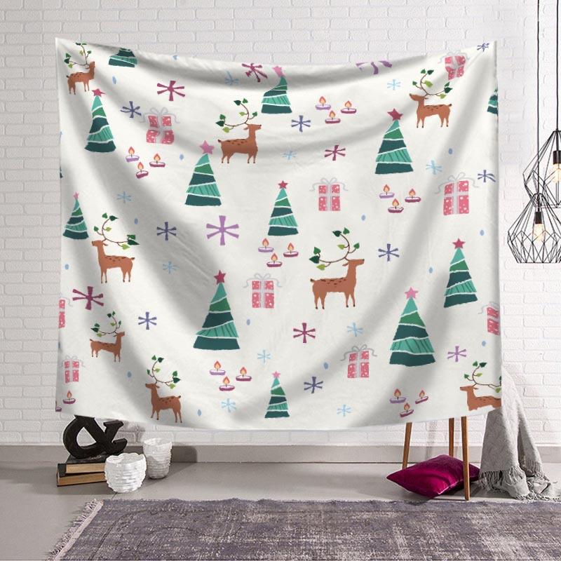 Home Decor Tapestry Christmas Print Pattern Tapestry Christmas Room Wall Background Fabric