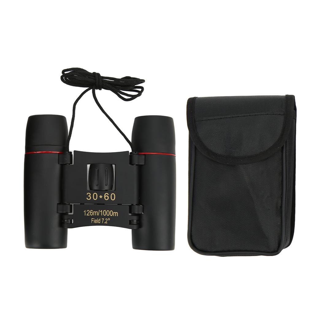 30x60 Compact Binoculars Clear Low Light Vision Easy Focus Portable Foldable HD Binoculars for Kids