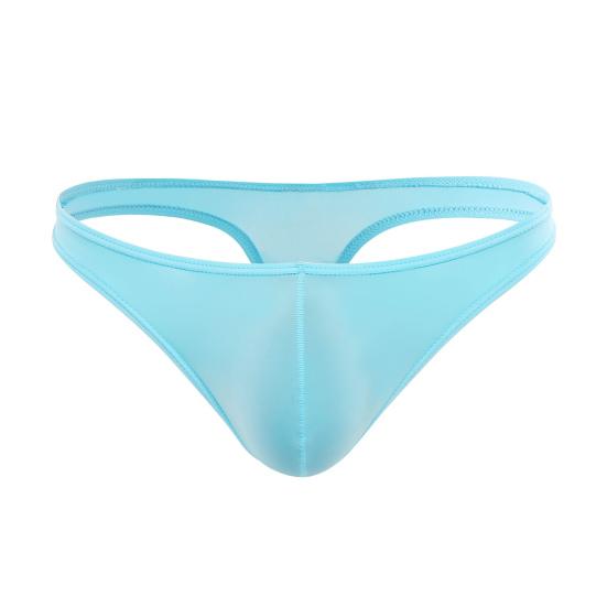 Men Sexy Thong Low-rise U-Convex Solid Color Briefs Elastic Waistband Slim Fit Solid