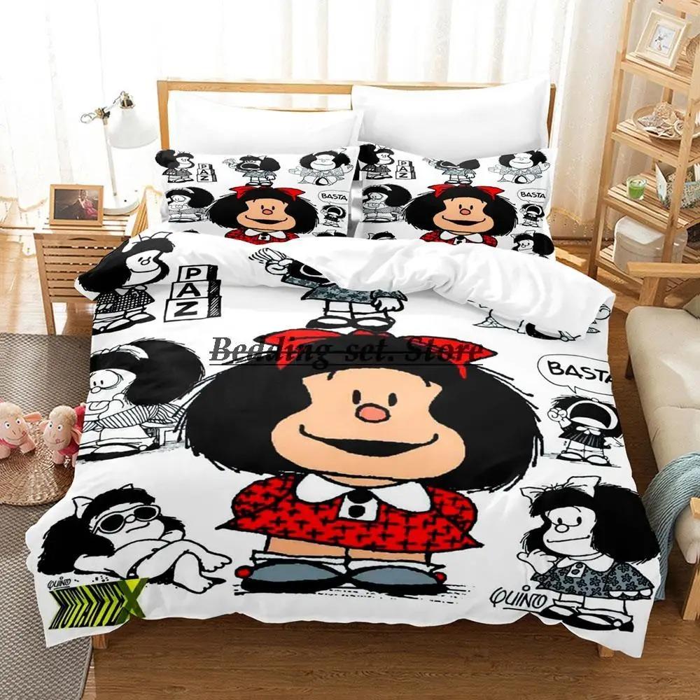 Mafalda Ložní souprava Jednolůžko Twin Plná Queen King Size Ložní souprava Aldult Dětská ložnice Sady povlečení 3D Anime Sada prostěradel