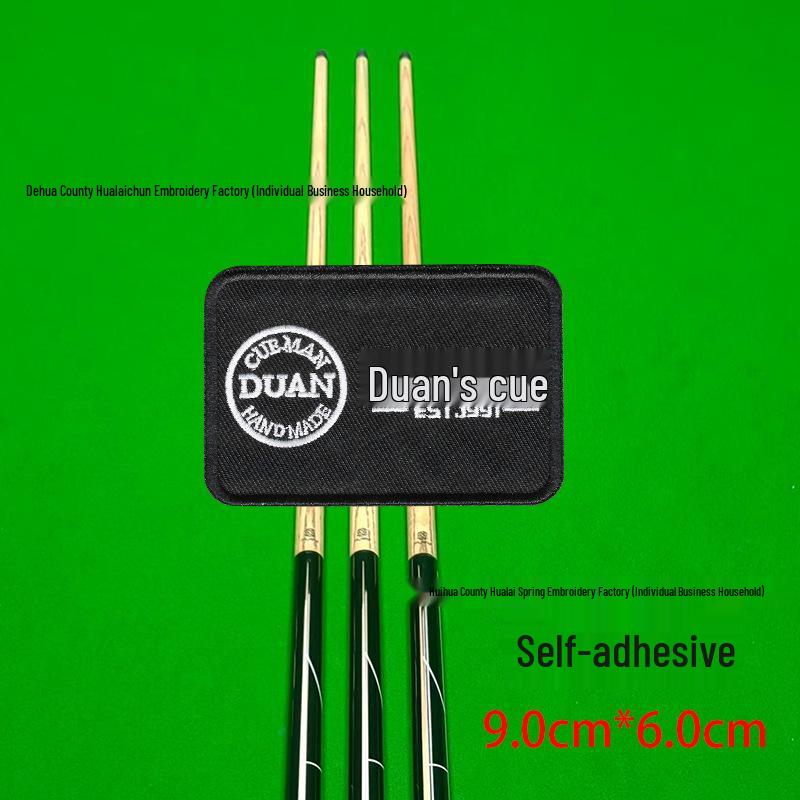 Billiard Cue Case Velcro Patch: Embroidered Logo Self-Adhesive Wrap Badge