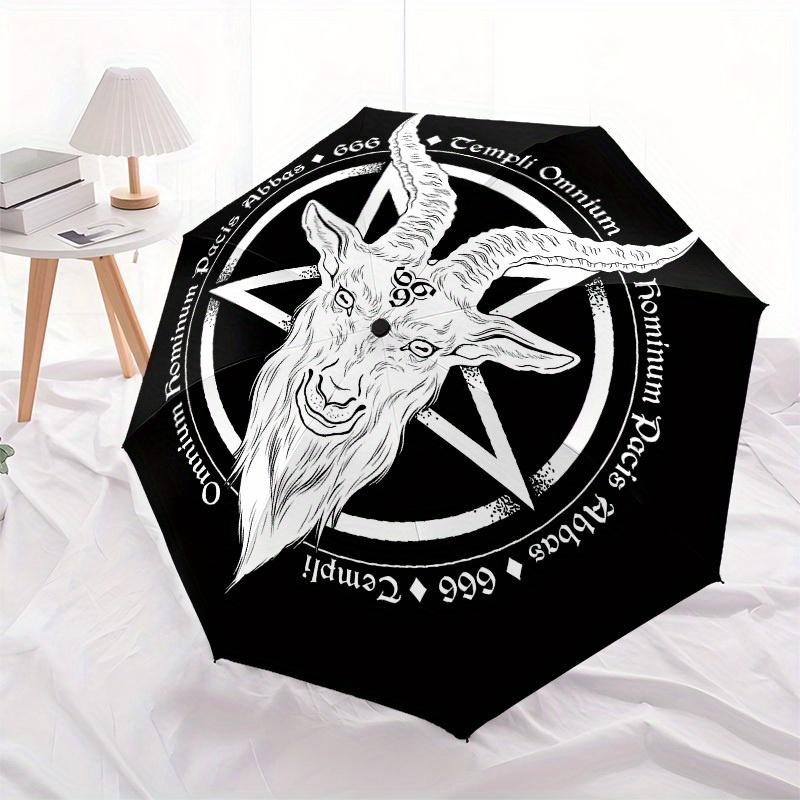 1pc Baphomet Symbol Umbrella with Plastic Handle,Suitable for All Seasons Home Travel Outdoor UmbrellaB1668