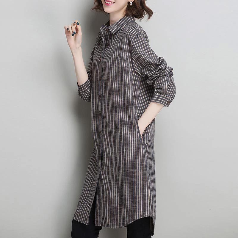 Shirt for Women Summer Oversize Cotton Loose Blouse Casual Long Sleeve Soft Loose Long Shirt Coat Top