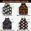 Halloween Ghost Pumpkin Bat Pattern Waterproof Kitchen Apron For Adults And Teens