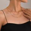 Stainless Steel Necklace New High-end Atmosphere Delicate Beads Multi-Layers Chain Bone Necklace For Women  Party Gifts