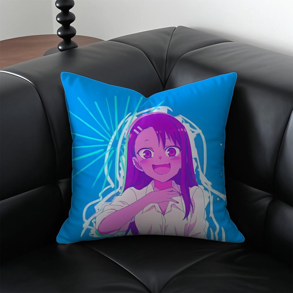 anime comedy NNagatoro SSan Cushion Cover Pillow Case Antidustmite Invisible zipper silky plush cushion