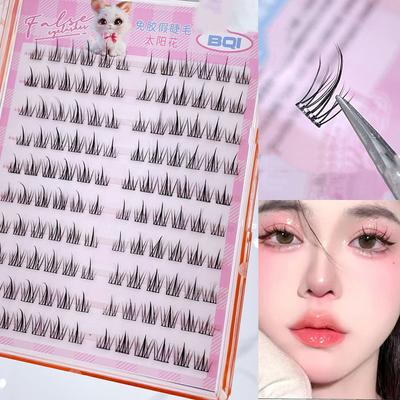 10 řad bezlepkové umělé řasy s jedním seskupením 10-12 mm C stočené přírodní samolepicí umělé řasy
