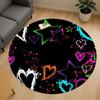1pc Stars Hearts Round Chair Mat Area Rug - Non-Slip, Floor Mat for Office, Bedroom, Home Decor Christmas Gift P0811310