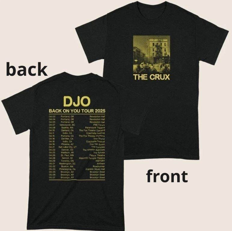 Djo Merch The Crux 2025 NA Тур Винтажный Стиль Унисекс Футболка Все Размеры S5XL Унисекс Футболка XXL