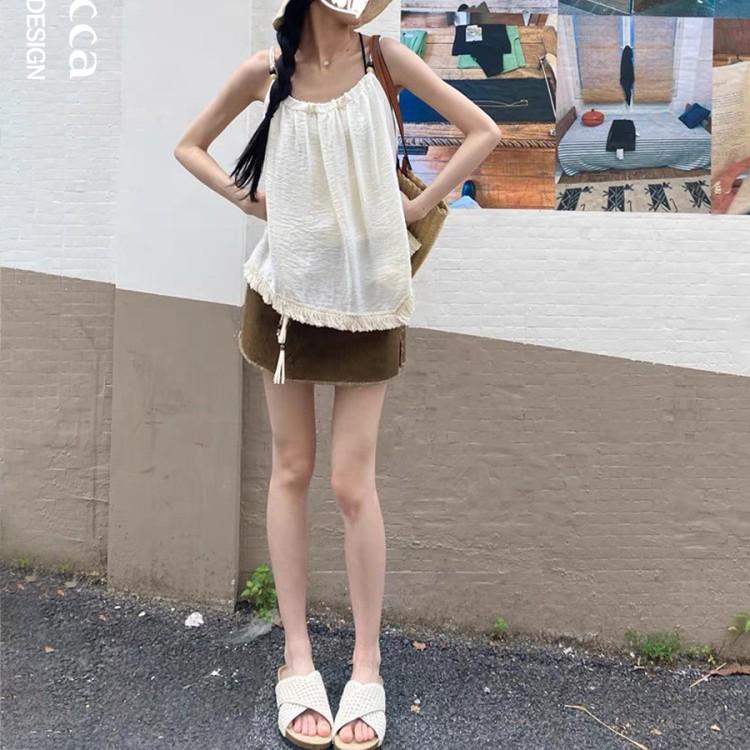 Leather Cross-strap Woven Cool Slippers Women's Summer Wear Retro New Thick-soled Beach Slippers