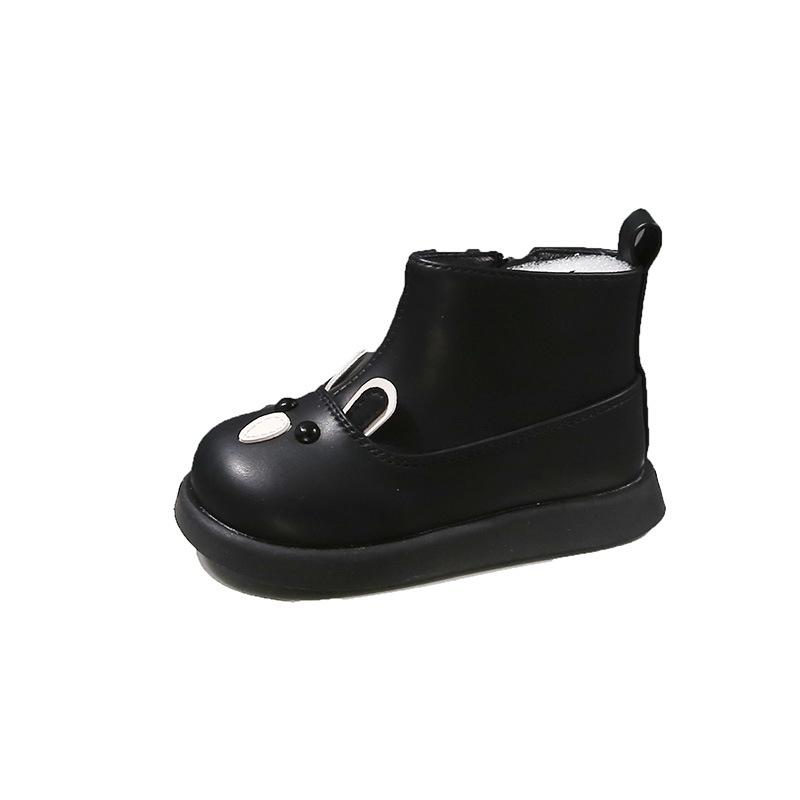 Warm Girl Boot Cute Cartoon Princess Girl Shoes Versatile Trendy Ankle Boot Anti Slip Short Boots Flat Bottomed Child Shoe Botas