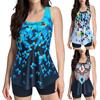 Ladies' Sexy Swimsuit With Suspender And Printed Two-piece Swimsuit Set