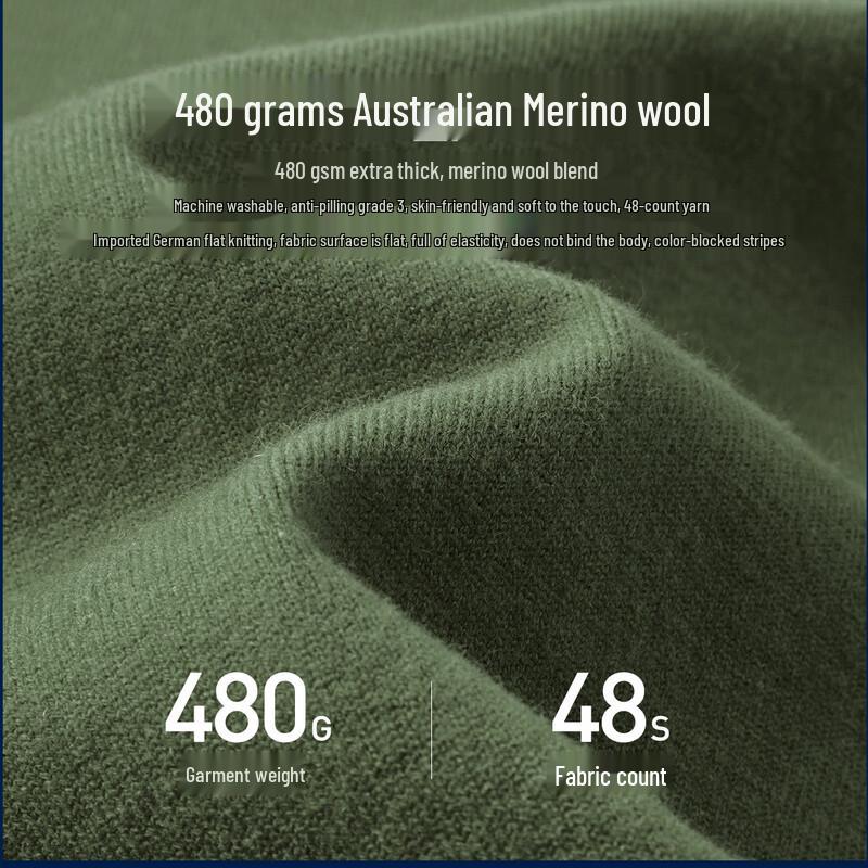 FIRS Men's Heavyweight 480G Machine Washable Round Neck Sweater