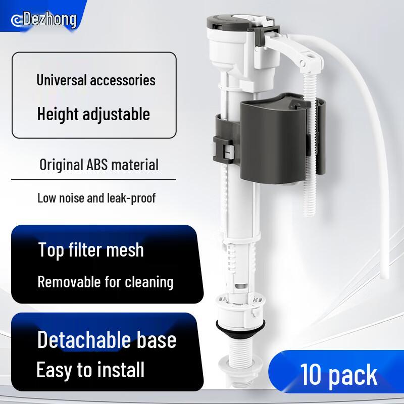 Universal Toilet Tank Inlet Fill Valve, ABS (10-Pack)
