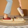 Leather Ugly Cute Big Head Board Shoes Women's New Little White Shoes Platform Niche Retro Style Lace-up Casual Shoes Women