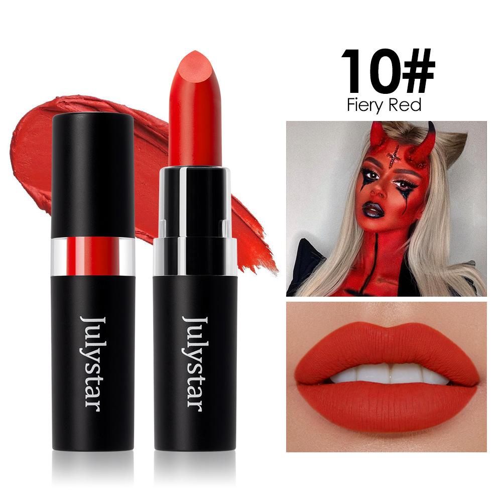 12 Colors Waterproof Blue Matte Lipstick Makeup Green Black Lipstick Long-lasting Purple Lip Stick Halloween Cosmetics for Women