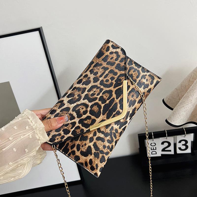 Fashion Women Leopard Print Clutch Soft PU Leather Purses Female Large Capacity Envelope Bags Ladies Evening Party Bag KTY