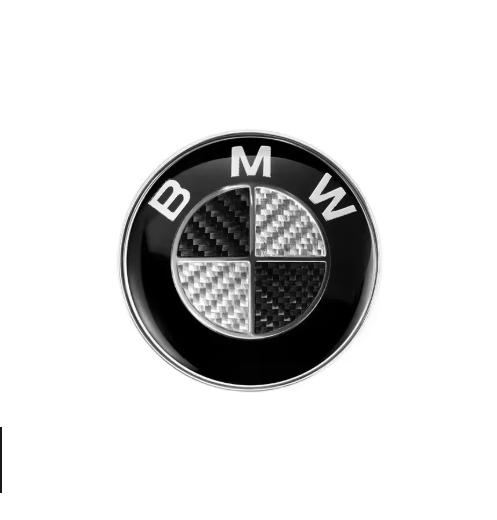 MLKQ6 1/4/7Pcs Automobile Hood and Trunk Badge Carbon Fiber Decorative Badge 74/82mm for BMW X5E70 E30 F32 F35 F02 F07 F18 F07