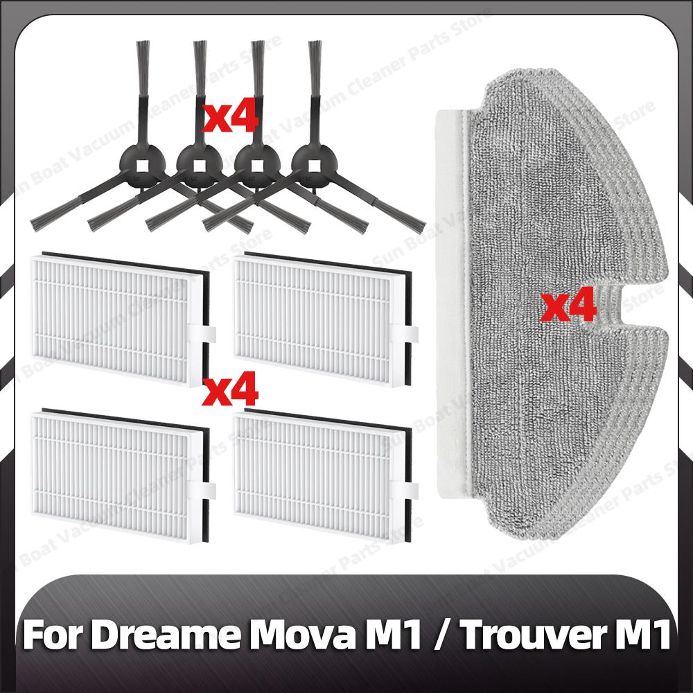 Kompatibel für Dreame Mova M1 Ersatz-Seitenbürste HEPA-Filter Mopp-Pads Ersatzteile Zubehör