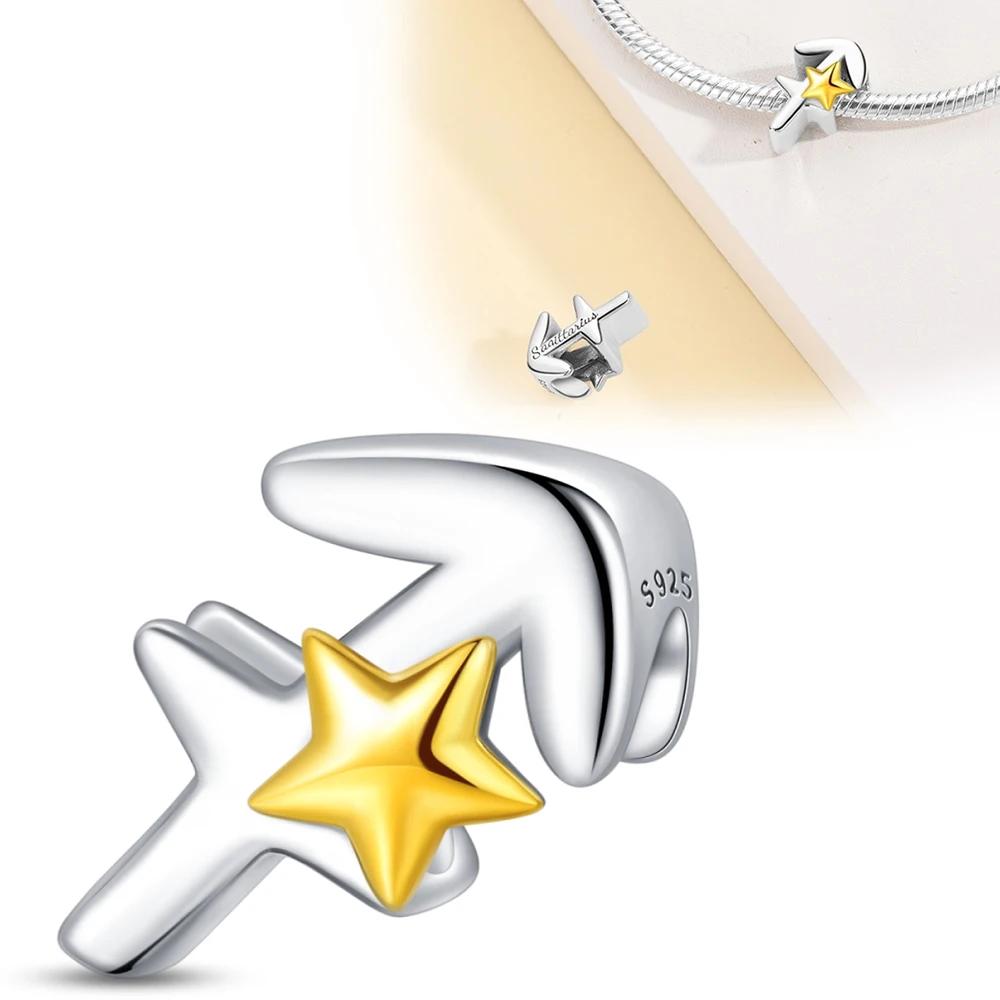 Coppertwelve Constellations Sparkling Aries Leo Pisces Beads Fit Pandora Charms Bracelet For Women Fine Jewelry