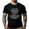 Funny Computer Science Degree Genius Graduation Blue And White Graphic T Shirts Loose Tee Shirt Geek