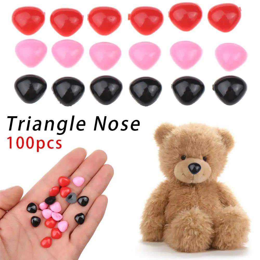 100 Pcs/Bag Triangle Safety Nose For Diy Doll Toy Bear Crafts Plastic Toy Safety Noses Crafts Making Puppet Parts Accessories
