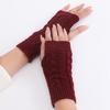 21cmx7.5cm Short Figure 8 Twist Half Fingerless Gloves For Women and Men