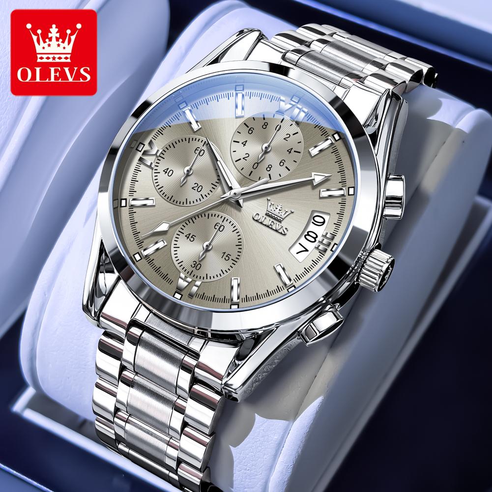 OLEVS 2987 Watches For Man Multifunctional Chronograph Quartz Watch Waterproof Luminous Watches Original Business Brand Reloj