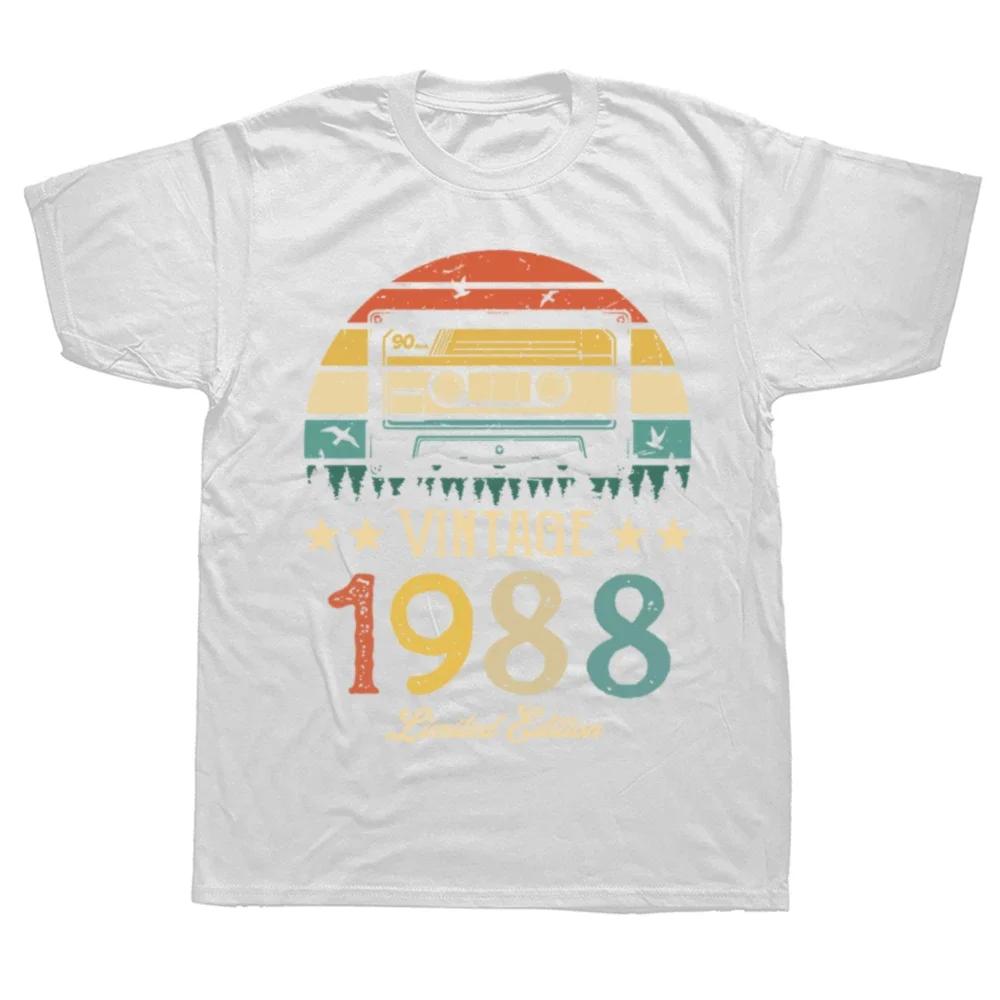 New Men Retro Cassette Vintage Made in 1988 T Shirt 37th 37 Years Old Birthday Party Gift Printed Casual Tee shirt Short Sleeve