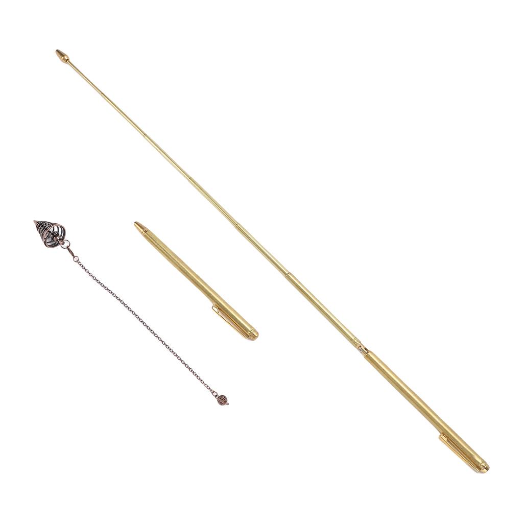 Divining Rods Kit, Telescopic Dowsing Stick with Copper Handle and   Pendant for Water Finding Spiritual Exploration