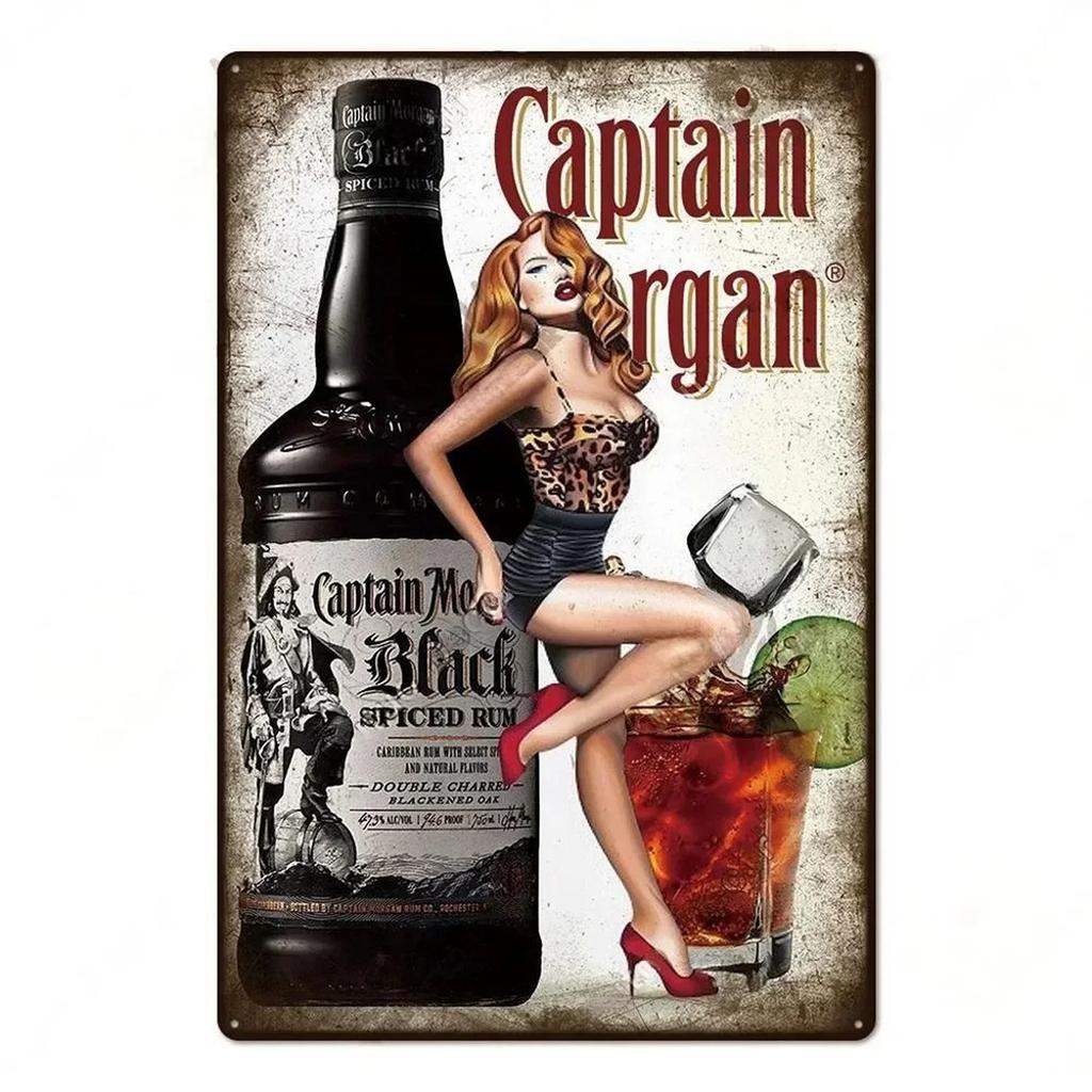 Vintage Metal Tin Sign  Captain Original Wall Decor Plaque Retro Art Poster for Man Cave Home Cafe Garden Club Bar  Iron Paintin