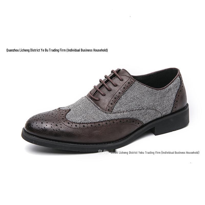 Scarpe Derby da Uomo Colorblock in Pelle Intagliata - Punta Affusolata, Stringate, Taglie Forti, Formali & Casual