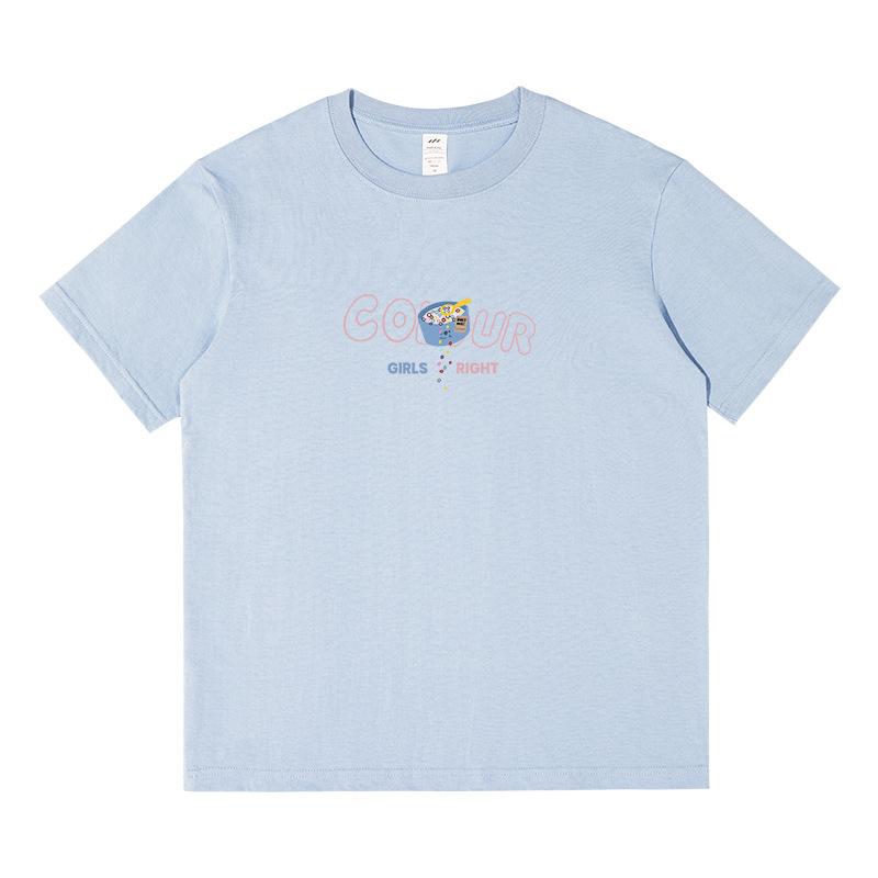 Short-sleeved Men's Summer Students Korean Version of The Casual Loose Round Neck Yankee Printing Wild Harajuku Wind Tops Trend Women