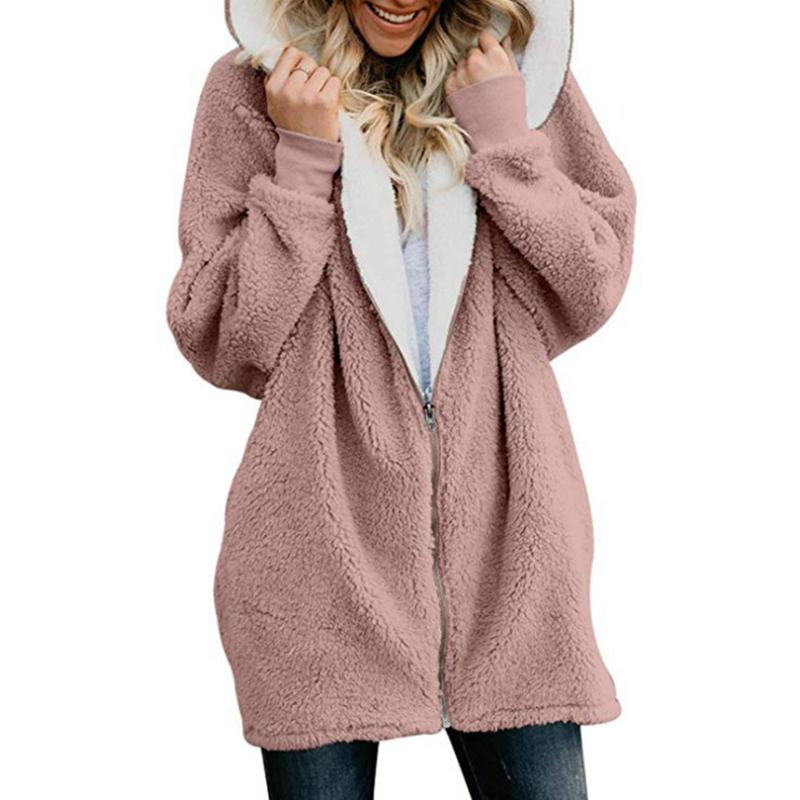 Autumn Winter Fashion Women Jackets Women Cardigan Ladies Warm Jumper Fleece Faux Fur Coat Hoodie Outwear Plus Size S-3XL