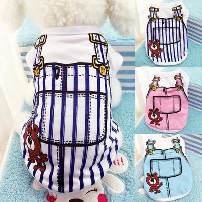 Suspensórios para Animais de Estimação Design de Estampa de Desenho Animado Algodão Absorção de Suor Roupa Casual de Algodão para Cão