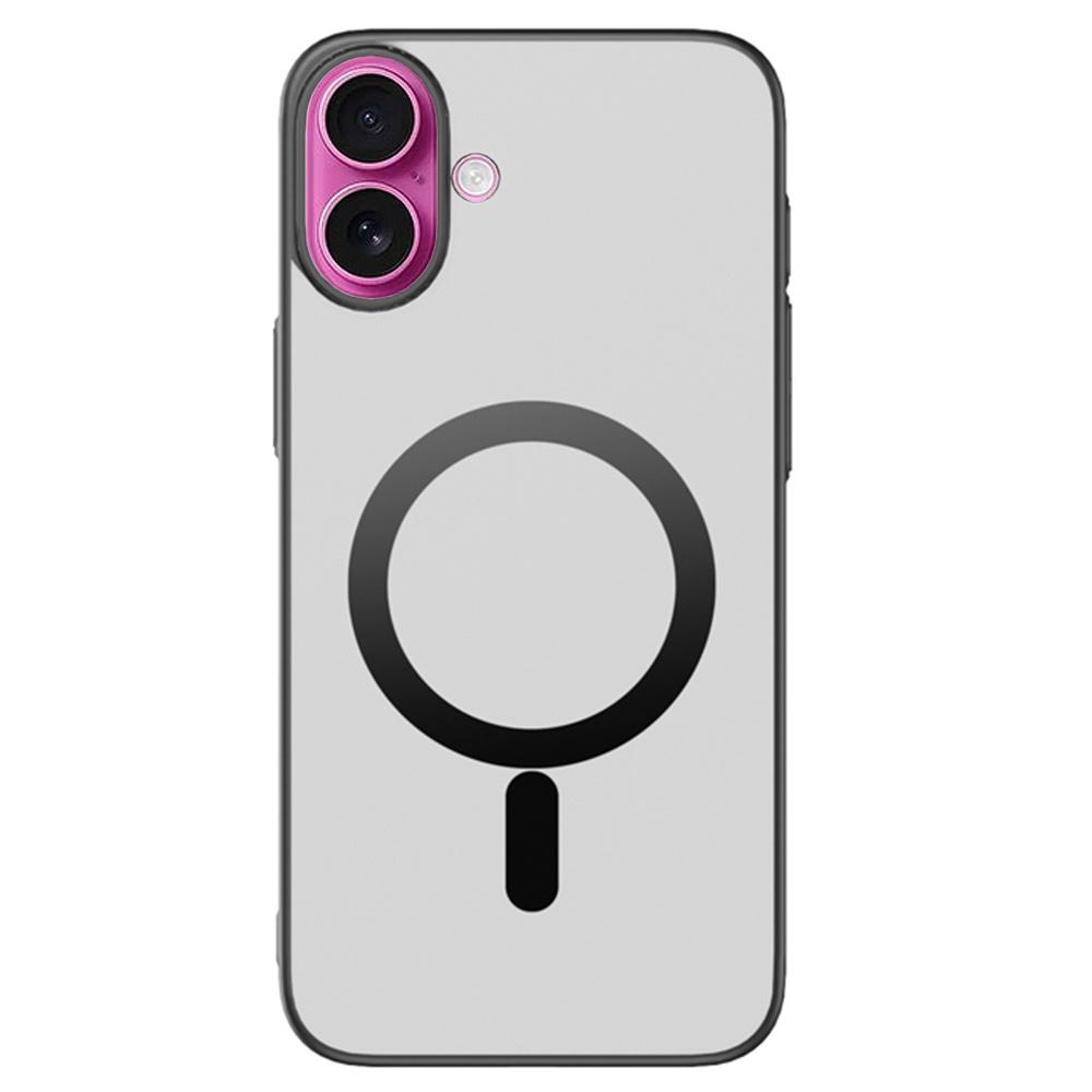 

For iPhone 16 Case Compatible with MagSafe Matte PC Back Cover - Black