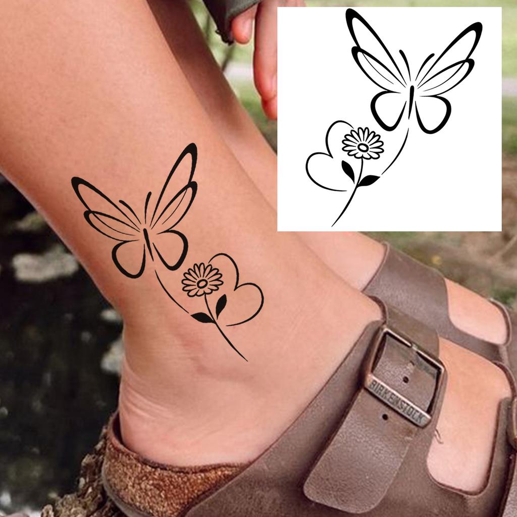 1 Sheet Butterfly Temporary Tattoos For Women Hands Clavicle Neck, Fake Tattoo Stickers Waterproof Long Lasting Realistic Tatoos