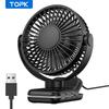 TOPK Mini Portable Clip on Fan,USB Desk Fan,3 Speeds Quiet Wind 720° Rotate Personal Electric Fan,Standing Fans for Room Home