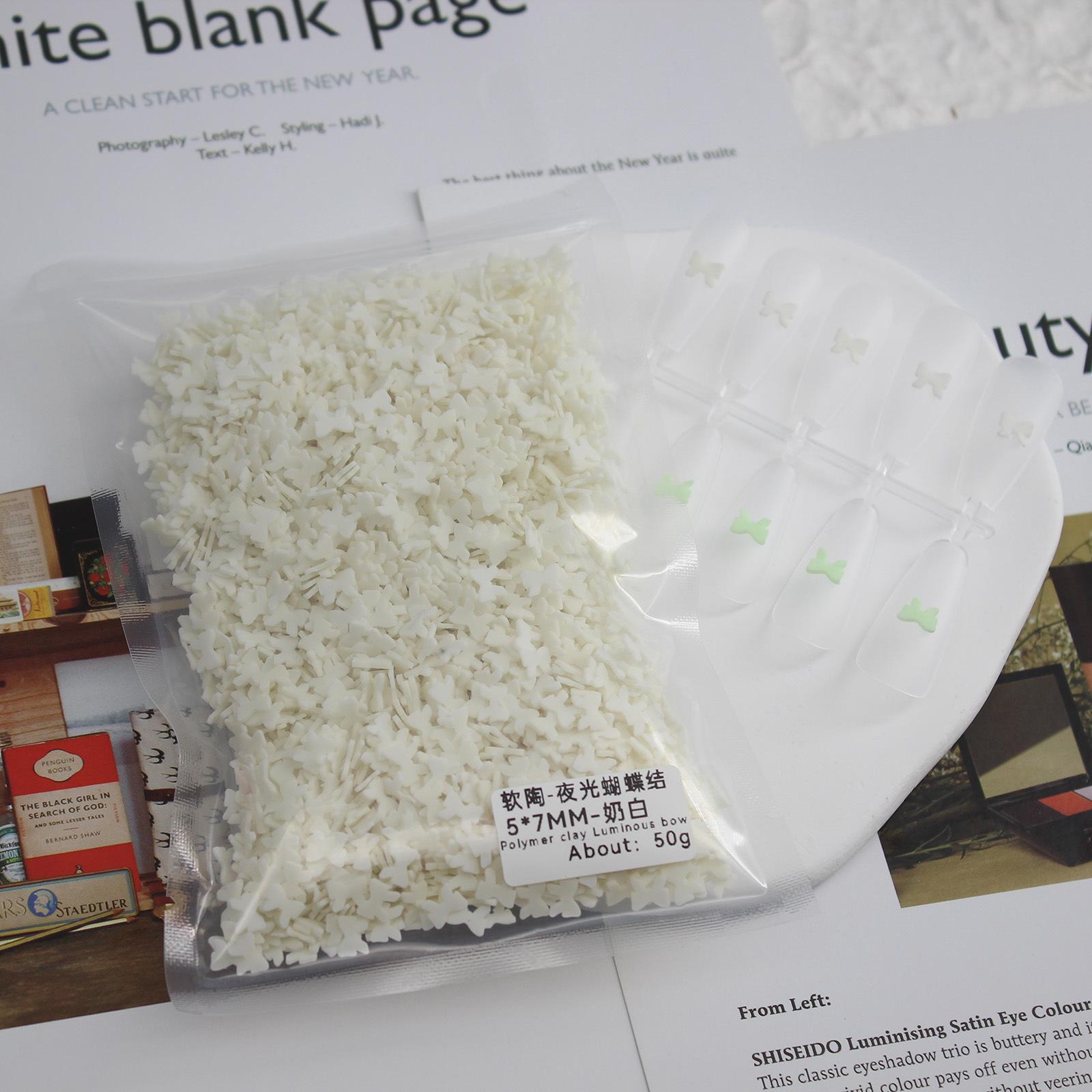 

Украшения для дизайна ногтей, бант, светящийся керамический лист, флуоресцентная накладка для дизайна ногтей, набор материалов для дизайна ногтей своими руками