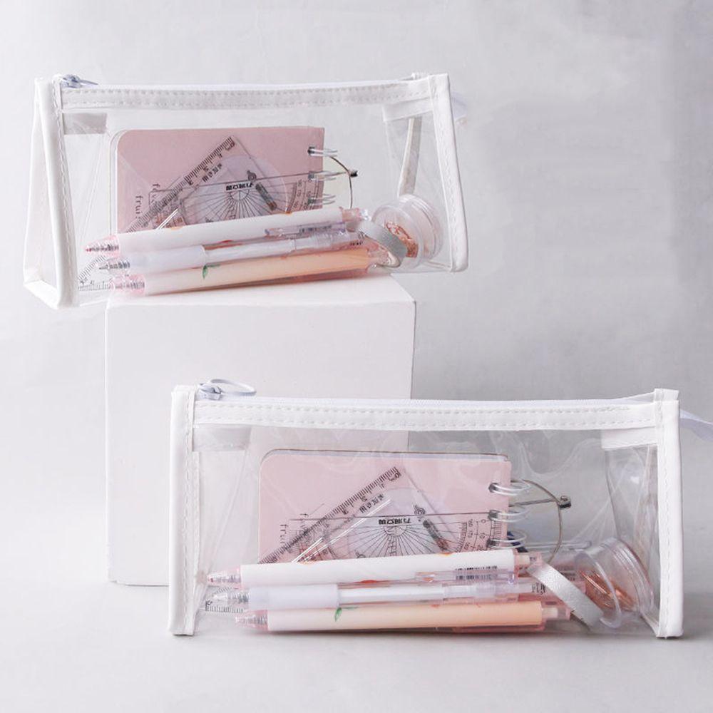 Cosmetics Pouch Students Gifts Zipper Pen Pouch Transparent Pencil Bag Pencil Case Storage Bag